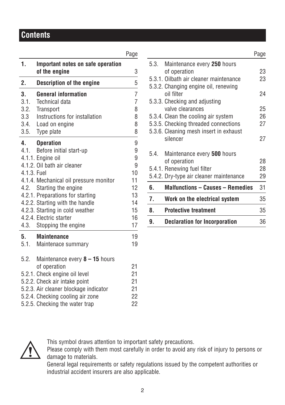 HATZ Diesel 1D90 User Manual | Page 3 / 38