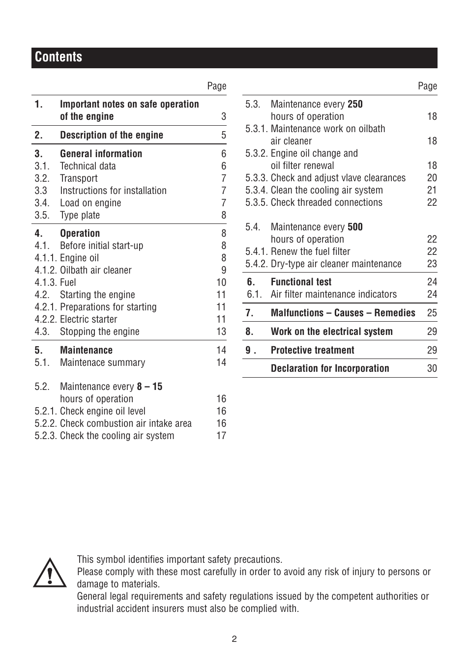 HATZ Diesel 2G40 H User Manual | Page 3 / 32