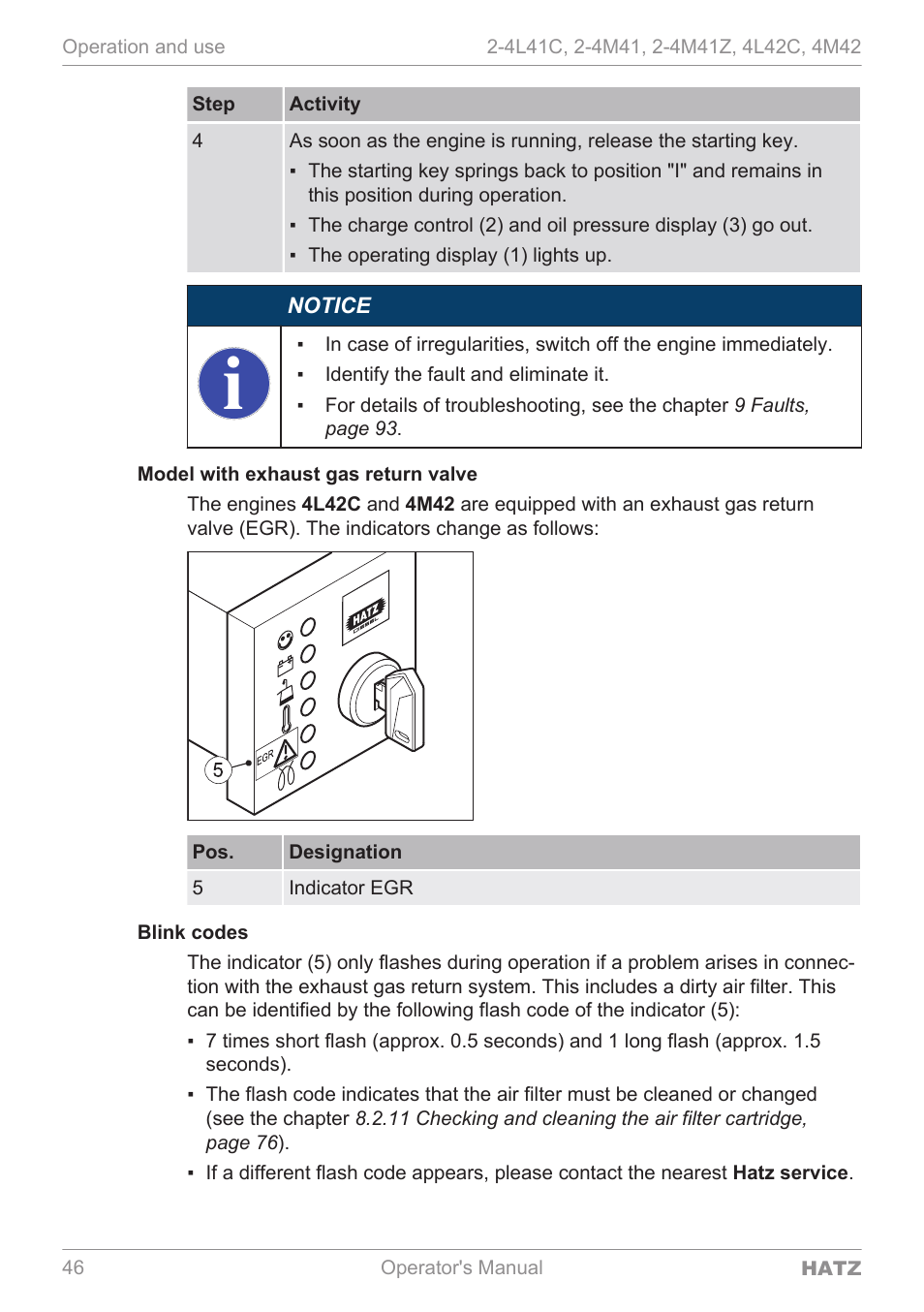 Model with exhaust gas return valve | HATZ Diesel 4M42 User Manual | Page 46 / 105