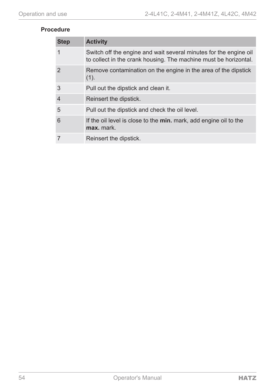 HATZ Diesel 4M42 User Manual | Page 54 / 105