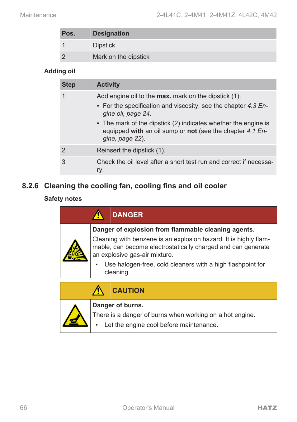 HATZ Diesel 4M42 User Manual | Page 66 / 105