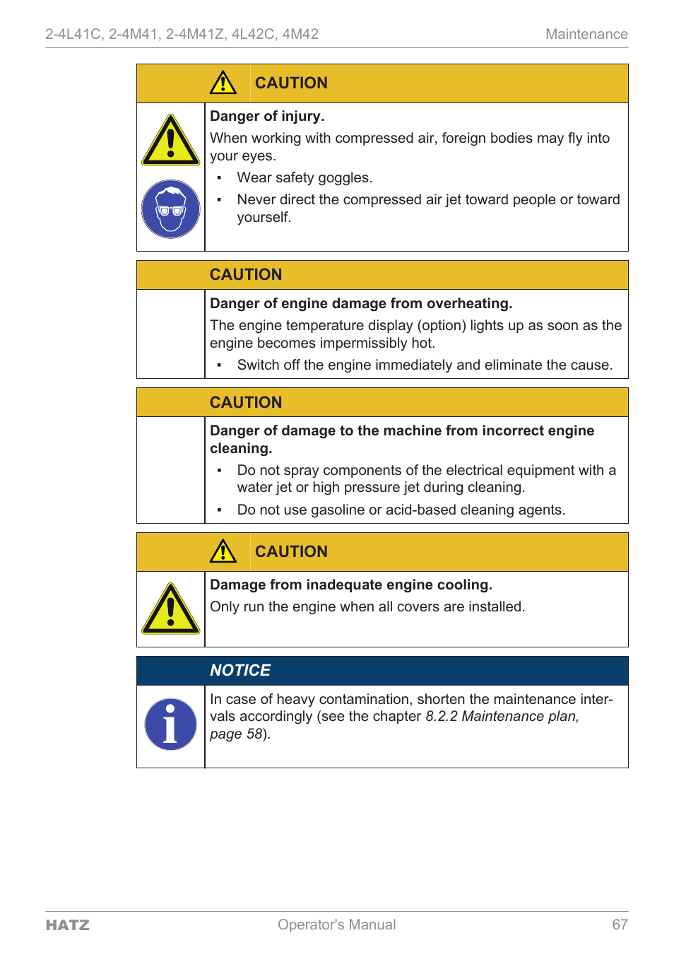 HATZ Diesel 4M42 User Manual | Page 67 / 105