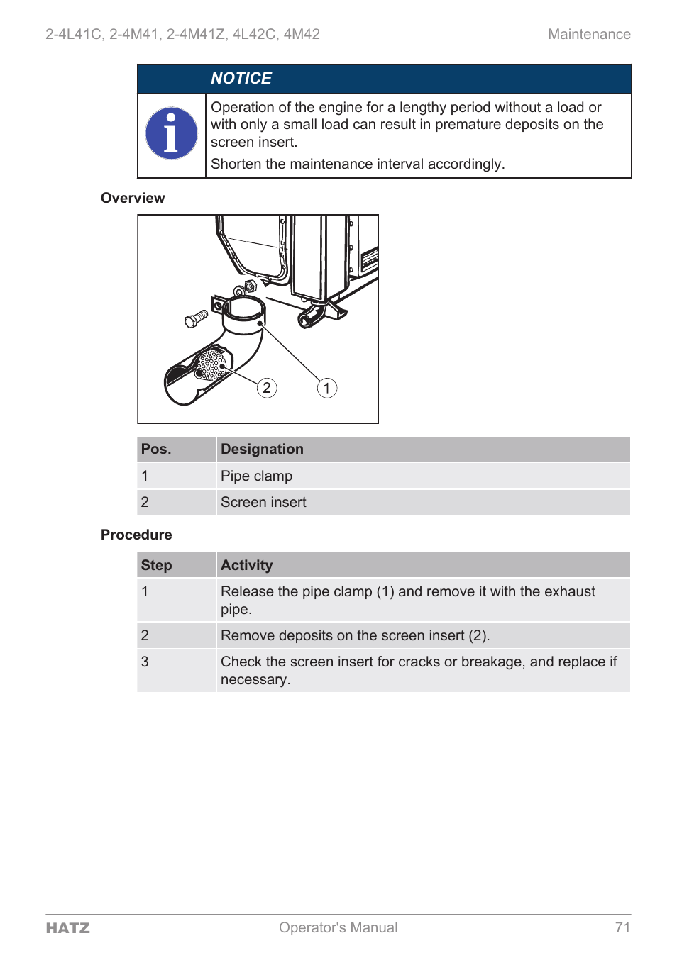 HATZ Diesel 4M42 User Manual | Page 71 / 105