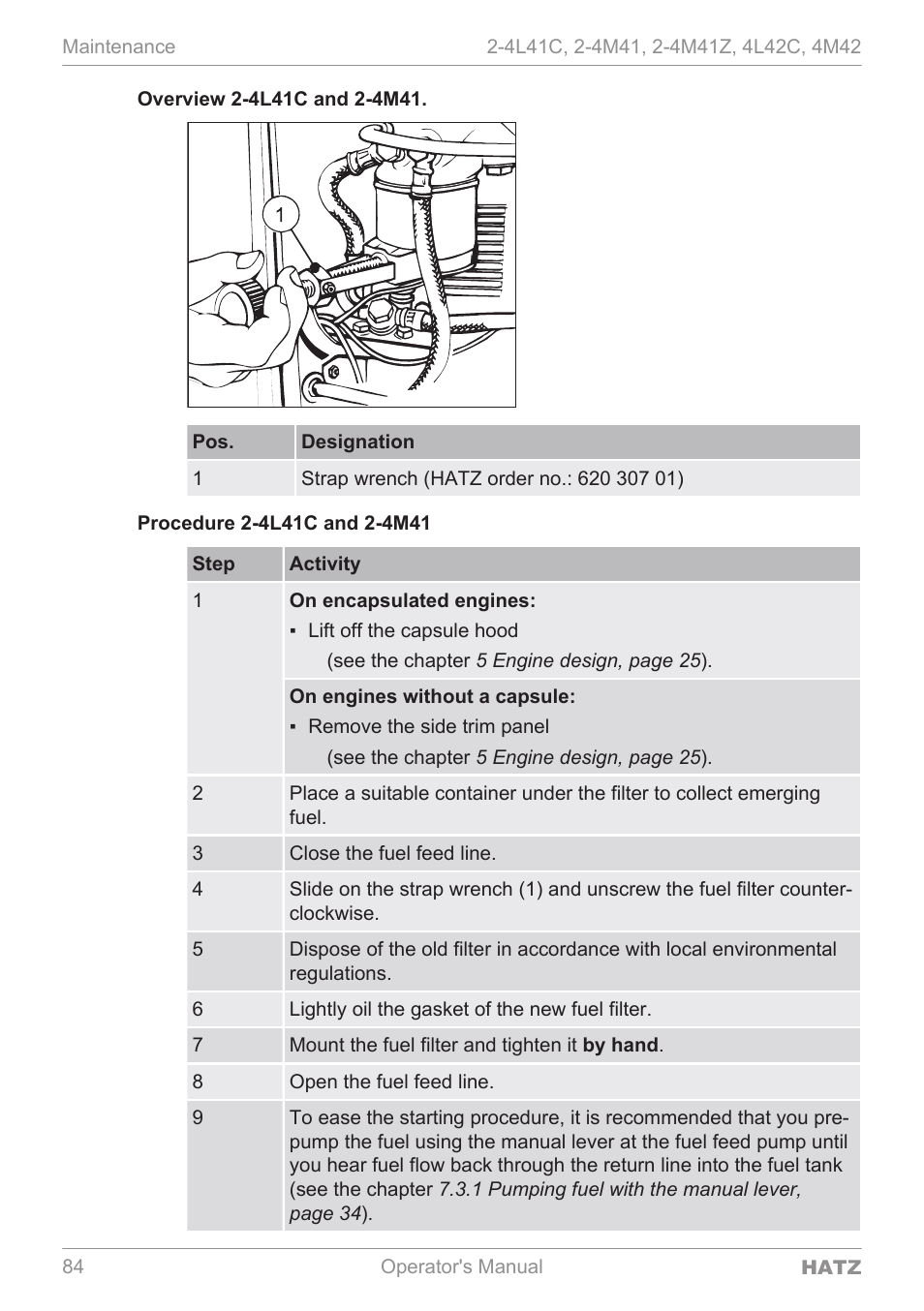 HATZ Diesel 4M42 User Manual | Page 84 / 105