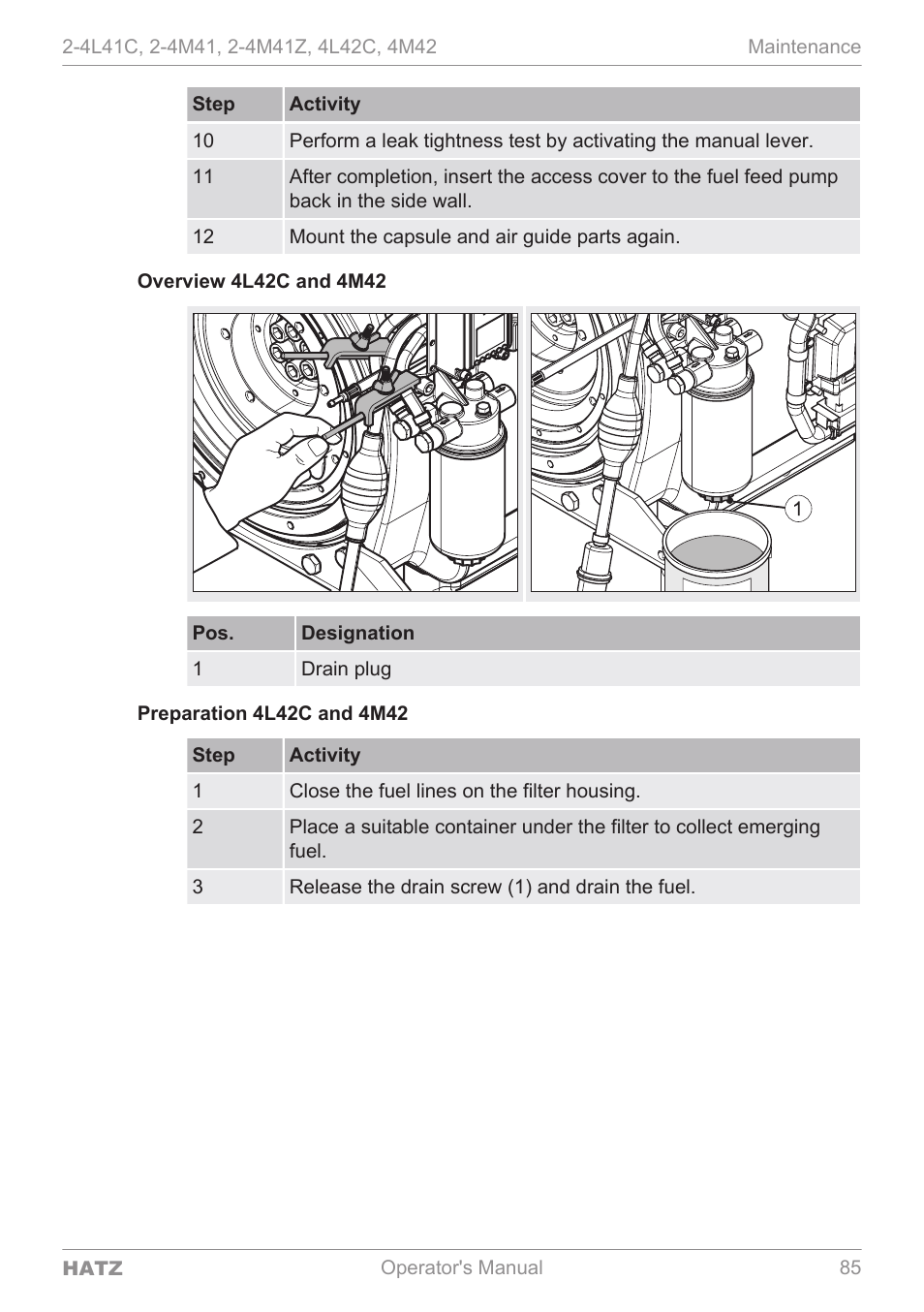 HATZ Diesel 4M42 User Manual | Page 85 / 105
