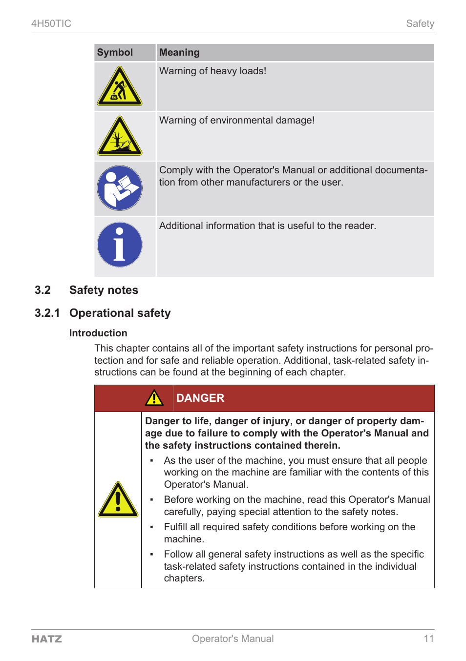 HATZ Diesel 4H50TIC User Manual | Page 10 / 96