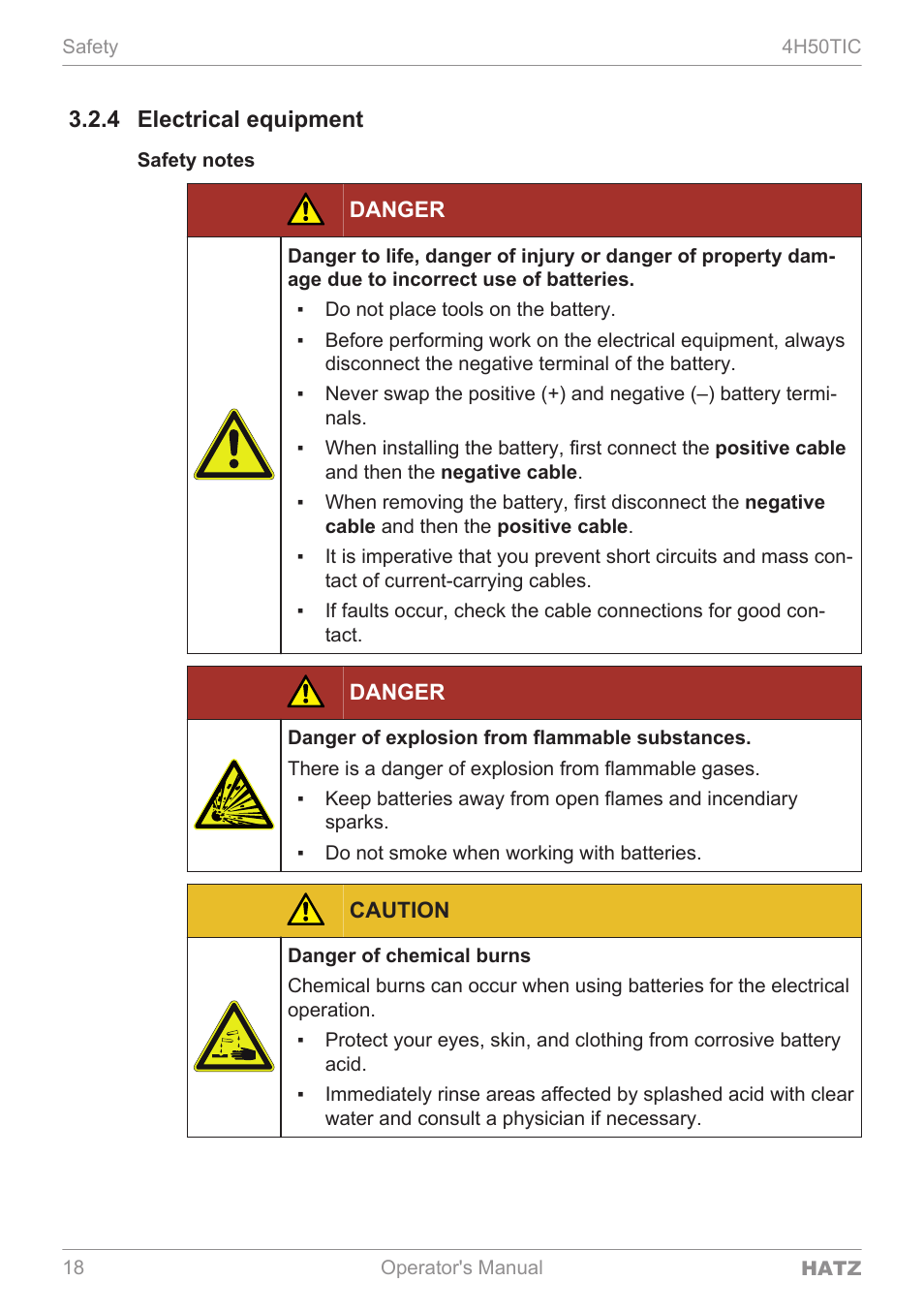 4 electrical equipment | HATZ Diesel 4H50TIC User Manual | Page 17 / 96