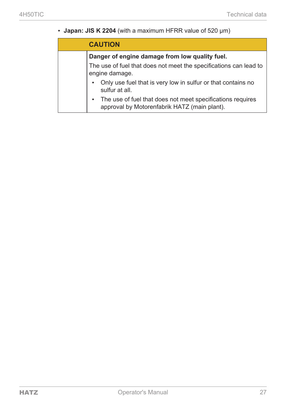 HATZ Diesel 4H50TIC User Manual | Page 26 / 96