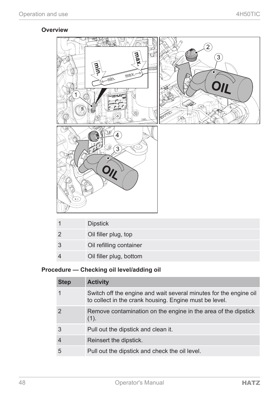 HATZ Diesel 4H50TIC User Manual | Page 47 / 96