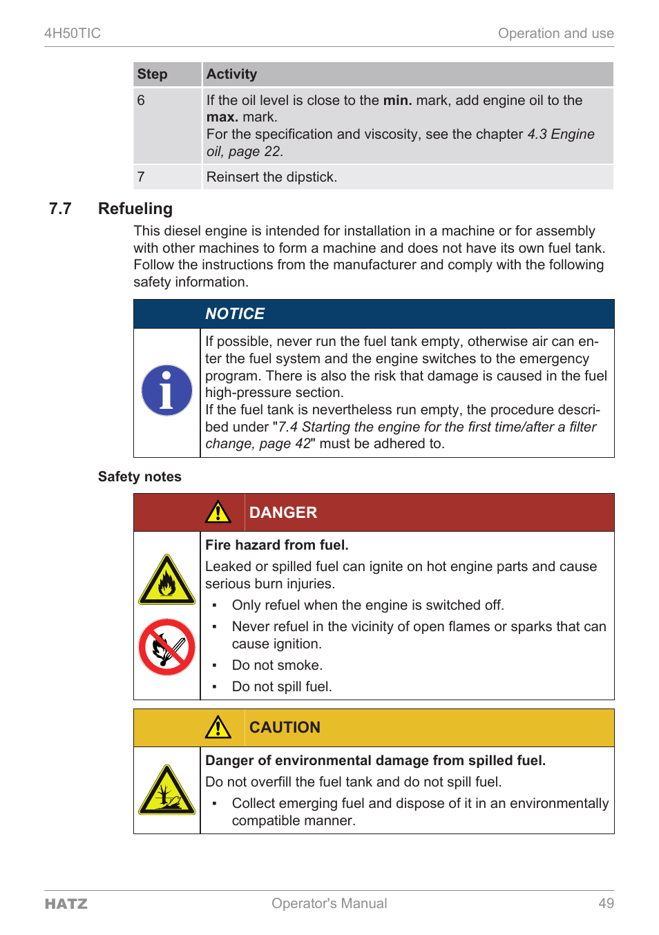 HATZ Diesel 4H50TIC User Manual | Page 48 / 96