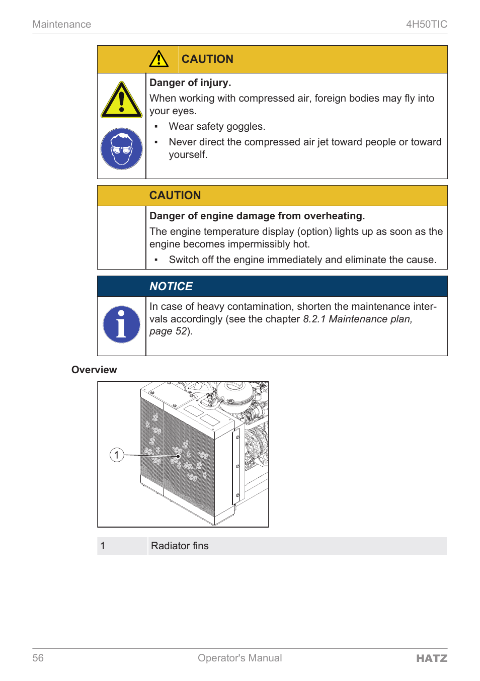 HATZ Diesel 4H50TIC User Manual | Page 55 / 96