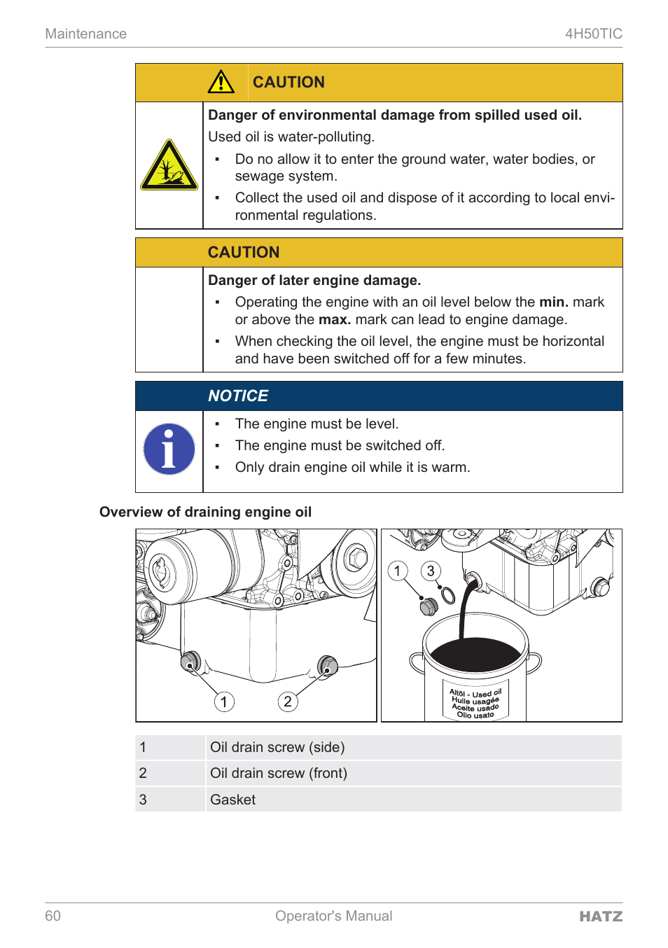 HATZ Diesel 4H50TIC User Manual | Page 59 / 96