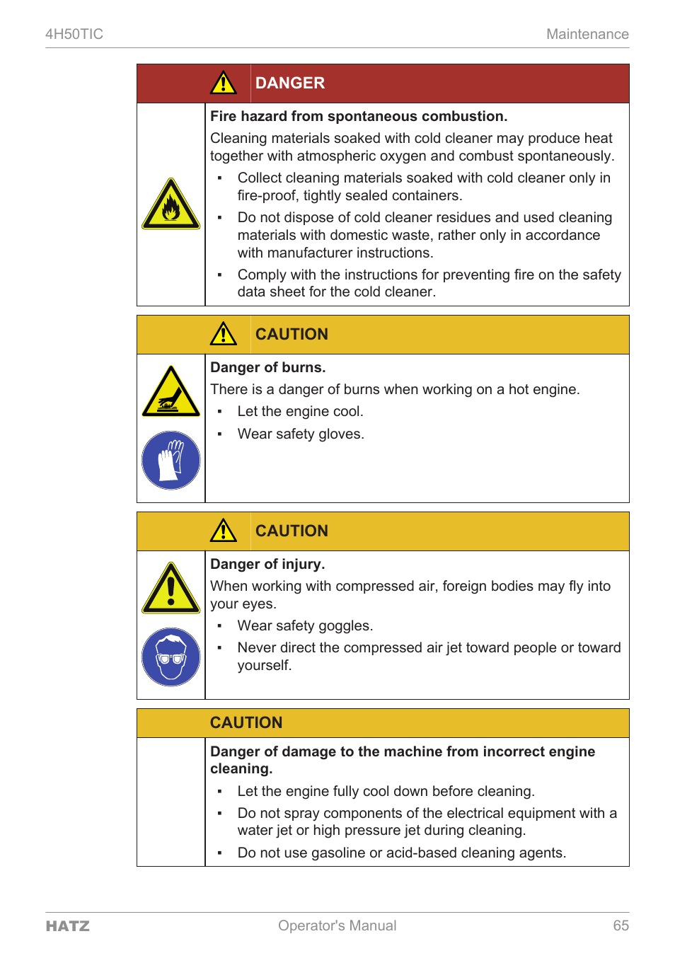 HATZ Diesel 4H50TIC User Manual | Page 64 / 96