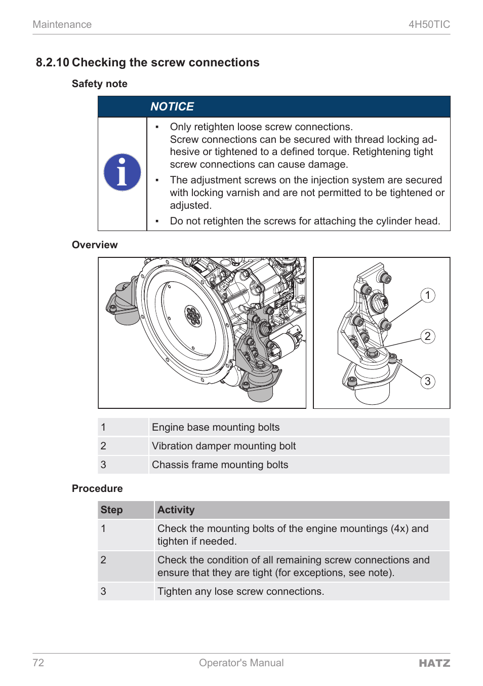 HATZ Diesel 4H50TIC User Manual | Page 71 / 96