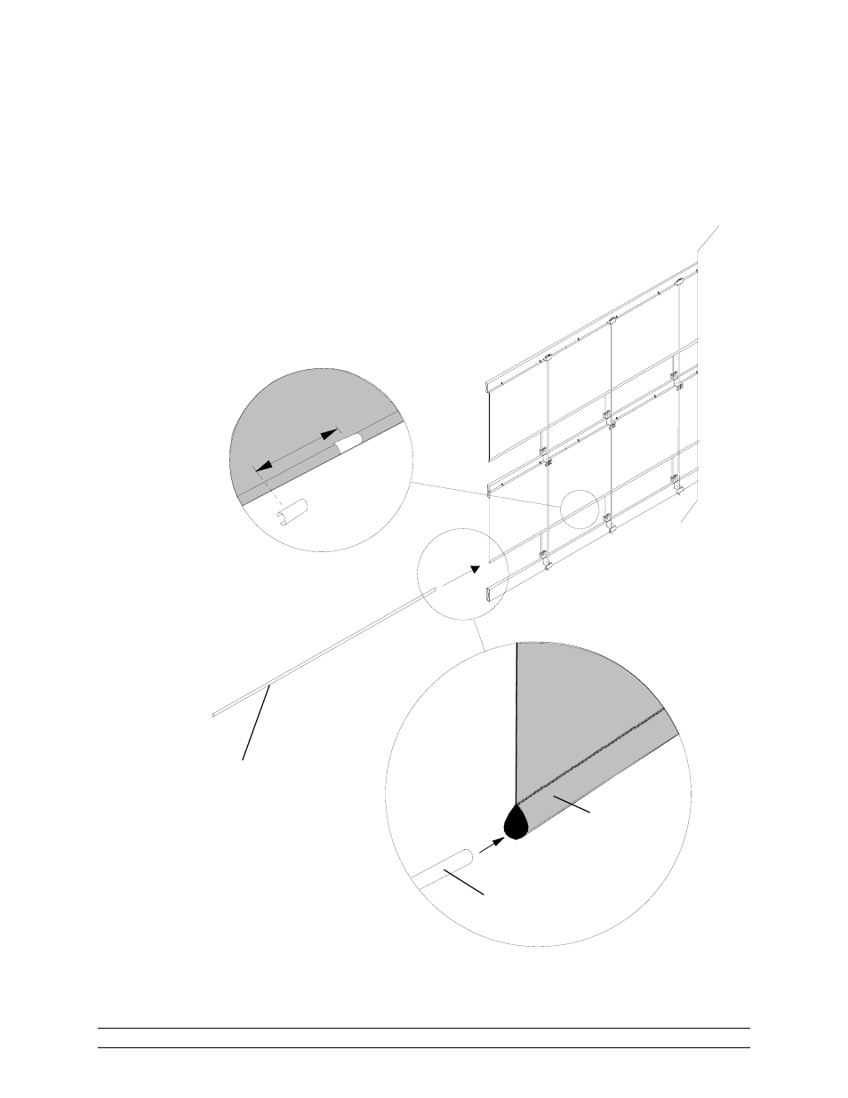 Fig. 6 bottom rod & fabric clips | Hired-Hand RollSeal Rollup Curtains: ROLLUP CURTAIN SYSTEM Rev 11-05 User Manual | Page 16 / 38