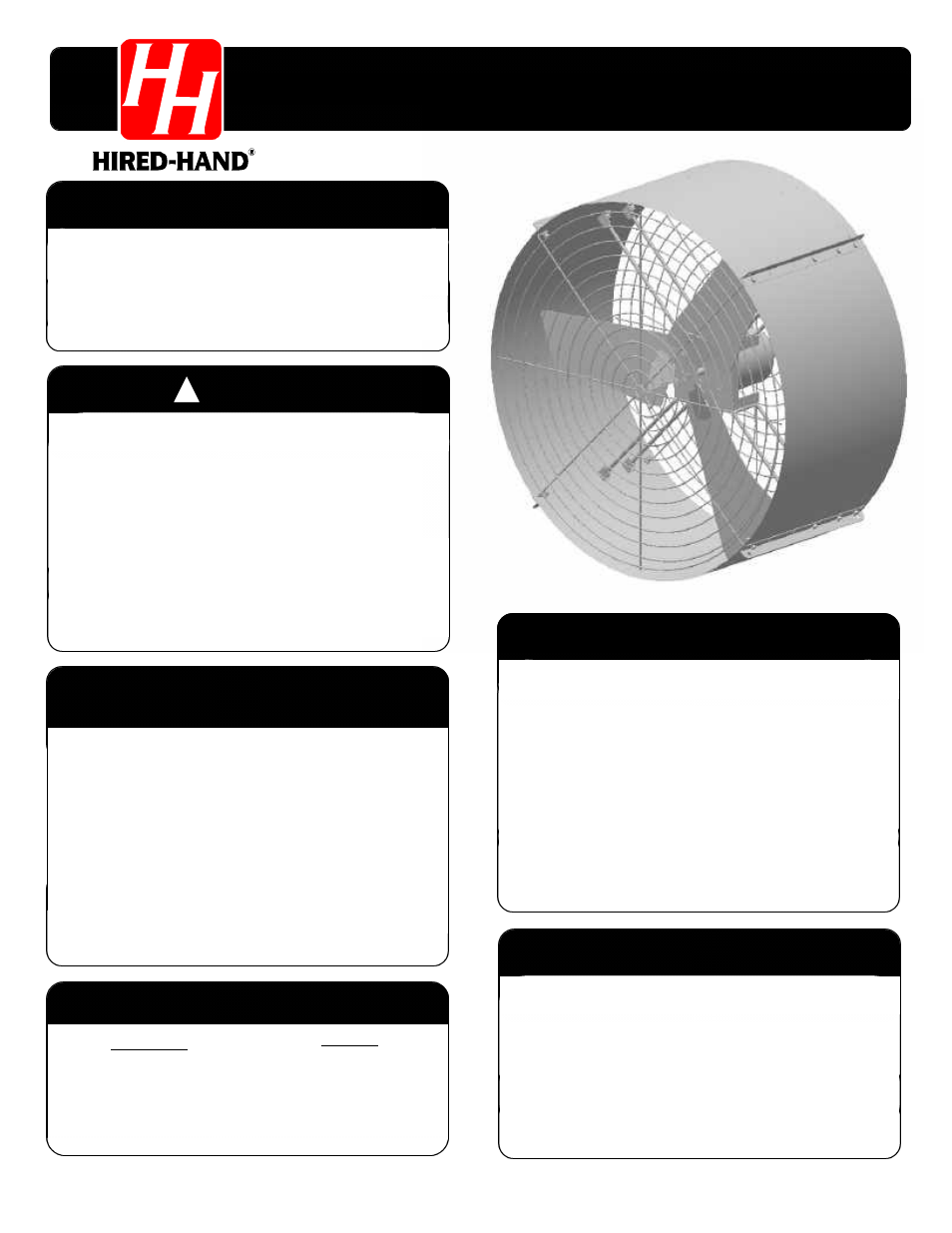 Hired-Hand Circulation and Stir Fans: MEGA FLOW 36 (91 cm) Fan Housing User Manual | 2 pages