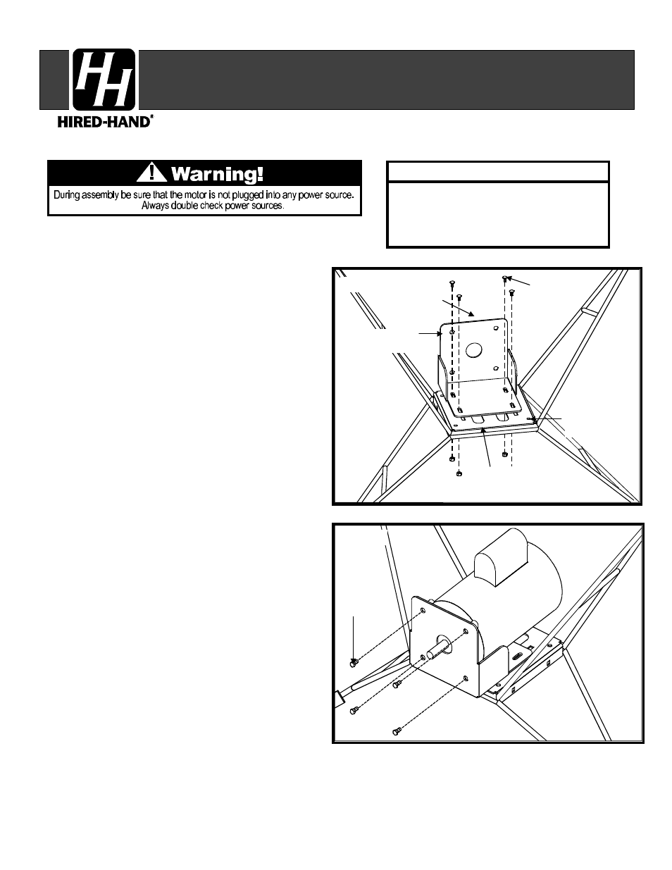Hired-Hand Funnel Flow Fans: 6 FF Face Mount Adapter Plate User Manual | 2 pages