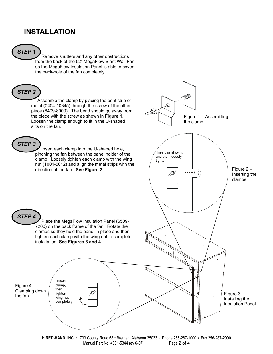 Installation | Hired-Hand Mega Flow SlantWall Fans: Insulation Panel - Installation User Manual | Page 2 / 4