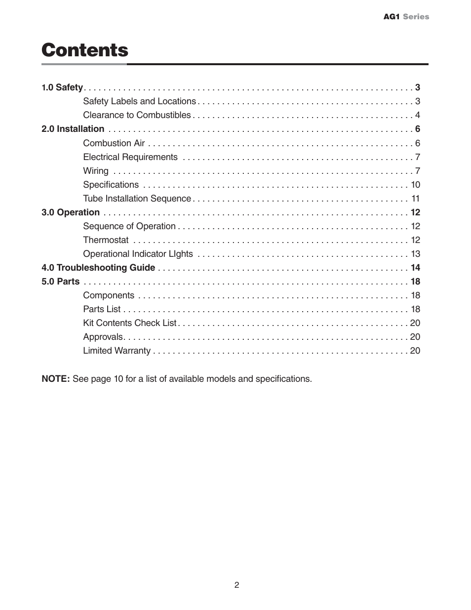 Hired-Hand Universal Ray Tube Heaters: AG1 Series User Manual | Page 2 / 20