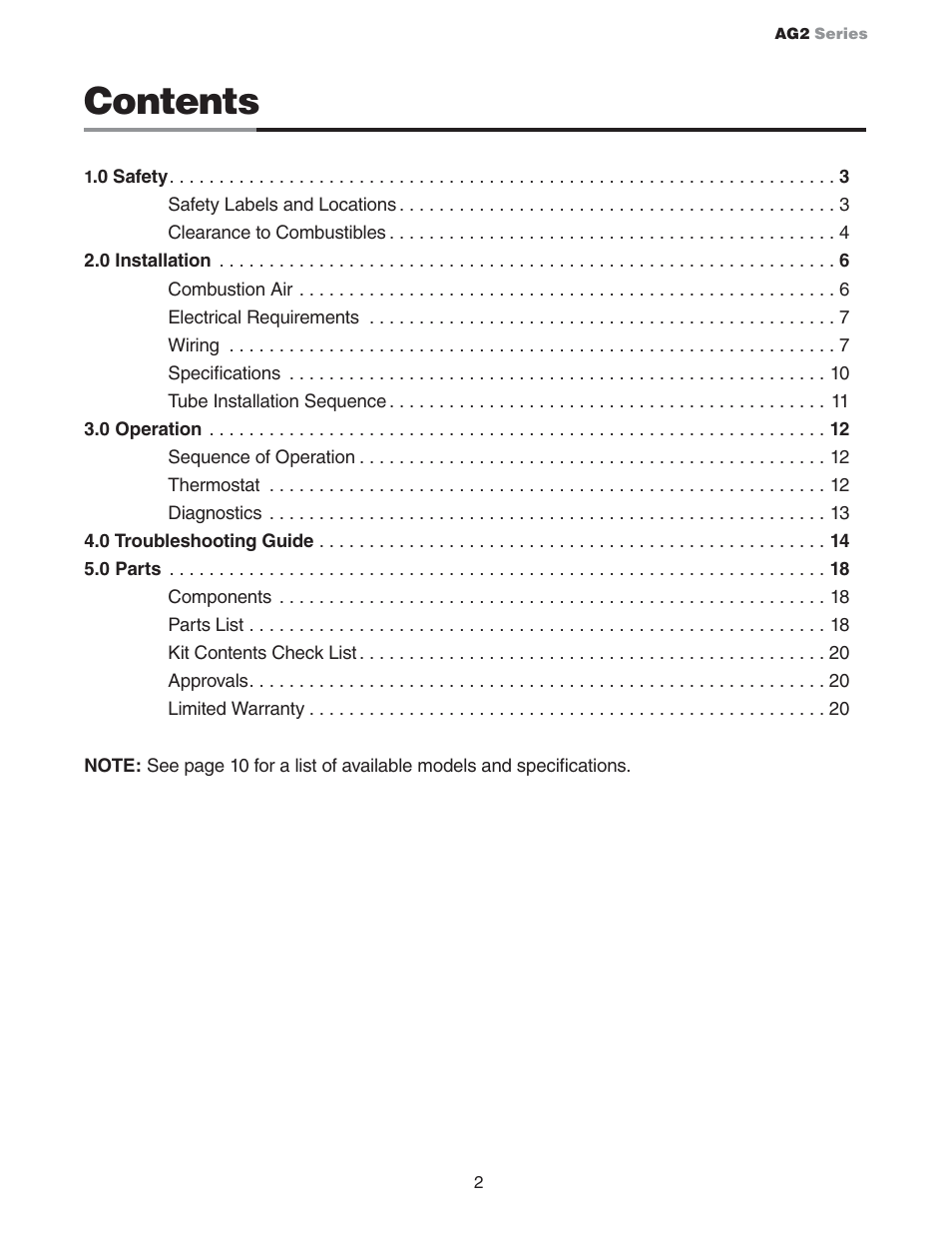 Hired-Hand Universal Ray Tube Heaters: AG2 Series Rev.11-07 User Manual | Page 2 / 20