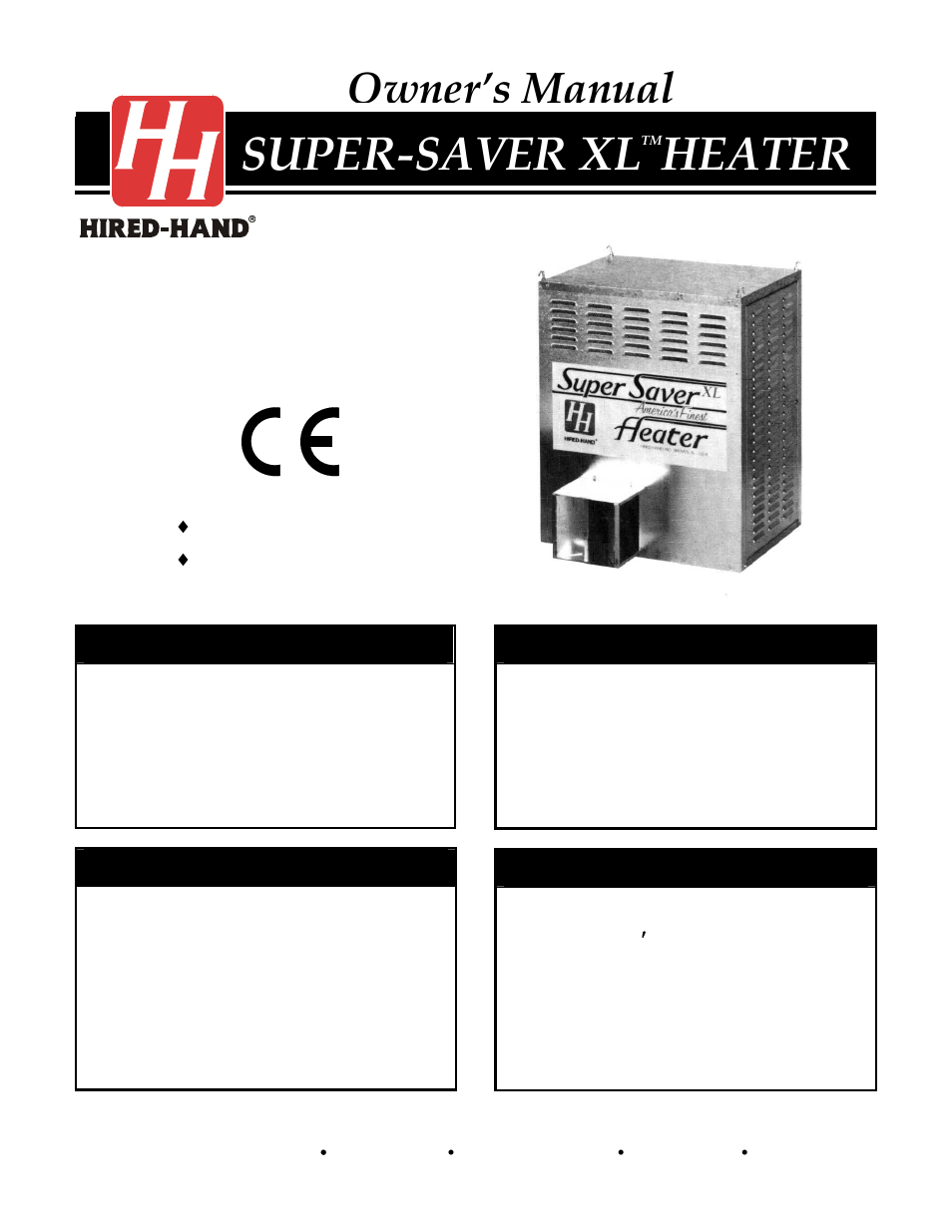 Hired-Hand Super-Savers (Forced Air Heaters) XL: SS-225-XL User Manual | 26 pages