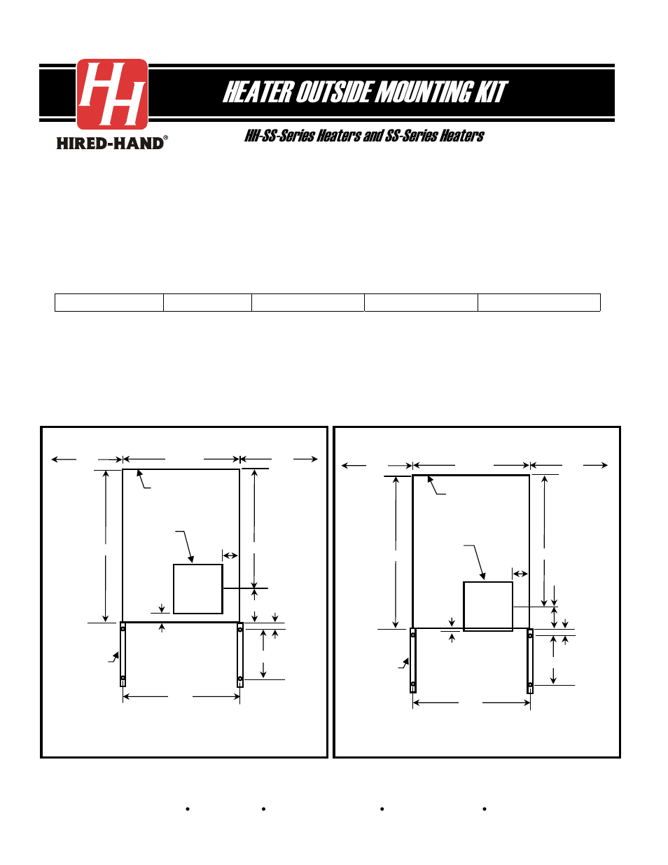 Hired-Hand Super-Savers (Forced Air Heaters) XL: Outside Mounting Kit User Manual | 4 pages