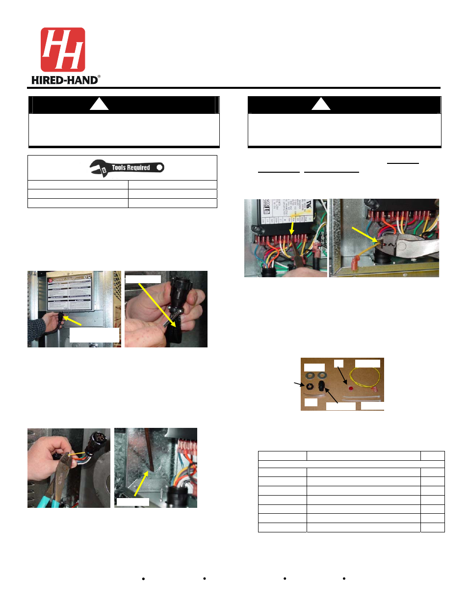 Hired-Hand Super-Savers (Forced Air Heaters) XL: Direct Wire Flame Probe Kit User Manual | 2 pages