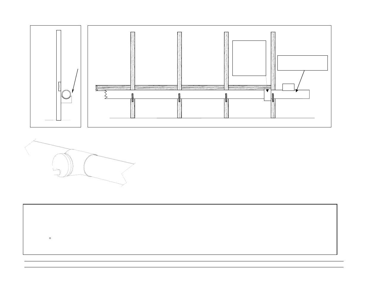 Install 8" (20.3 cm) pvc pipe, Side view front view, 8" tee (center-mount system only) | Hired-Hand Mega-Cool rev 4-08 User Manual | Page 12 / 68