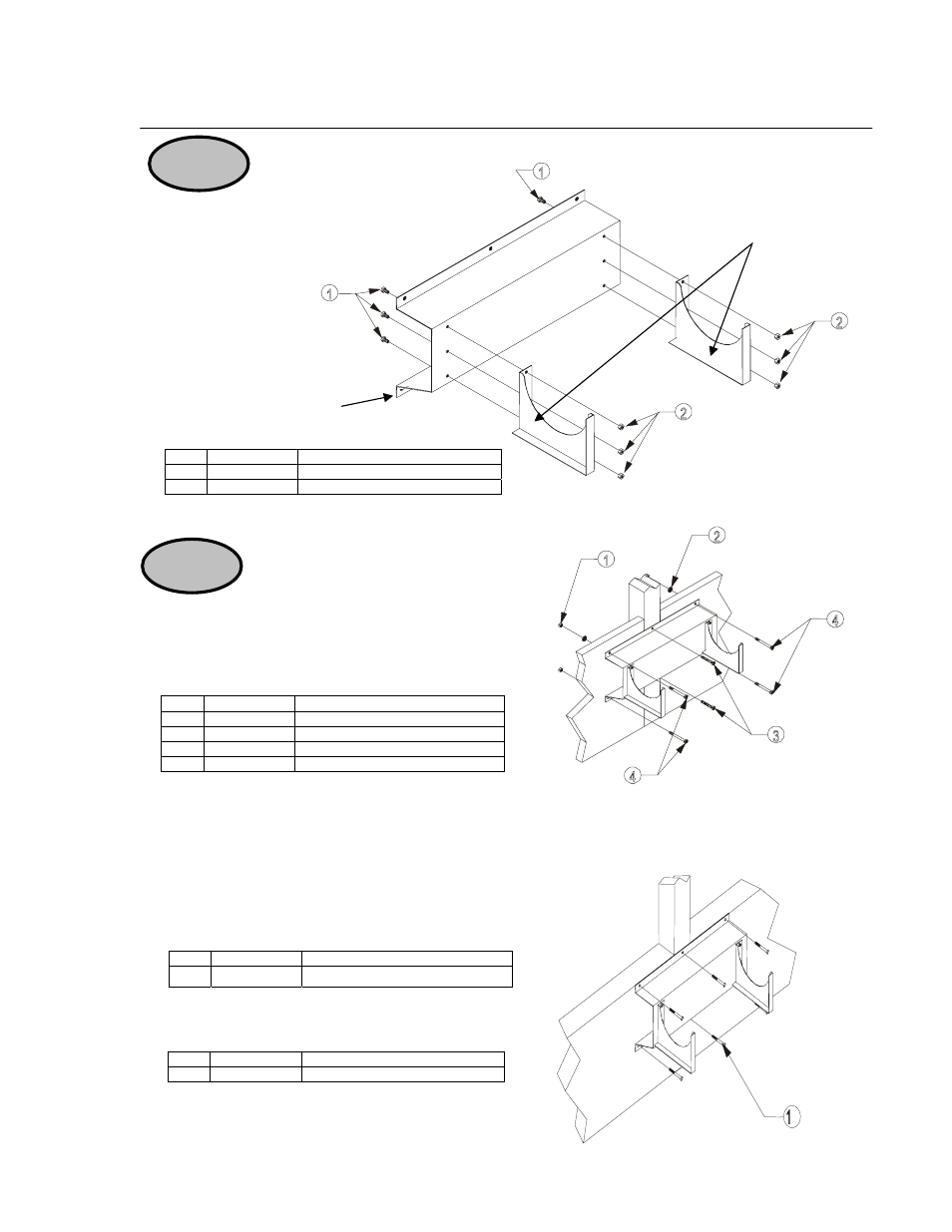 Directions, Bottom extender bracket, Wood installation | Concrete installation, Metal installation step 1 step 2, Pipe support brackets, Metal installation | Hired-Hand Mega-Cool: Mega-Cool Pad Extender Kit User Manual | Page 2 / 5