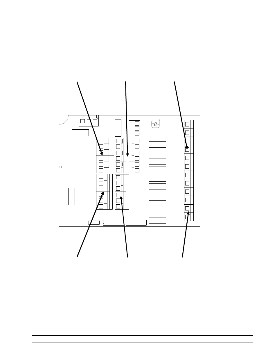 Location of connections on system 2001 relay board | Hired-Hand System 2001 Power Curtain Controller User Manual | Page 24 / 43