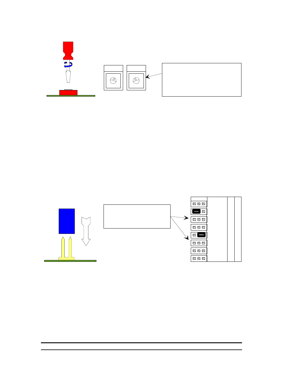 Program bank and stages, Stage on timer jumpers | Hired-Hand System 500 Power Curtain Controller User Manual | Page 8 / 31
