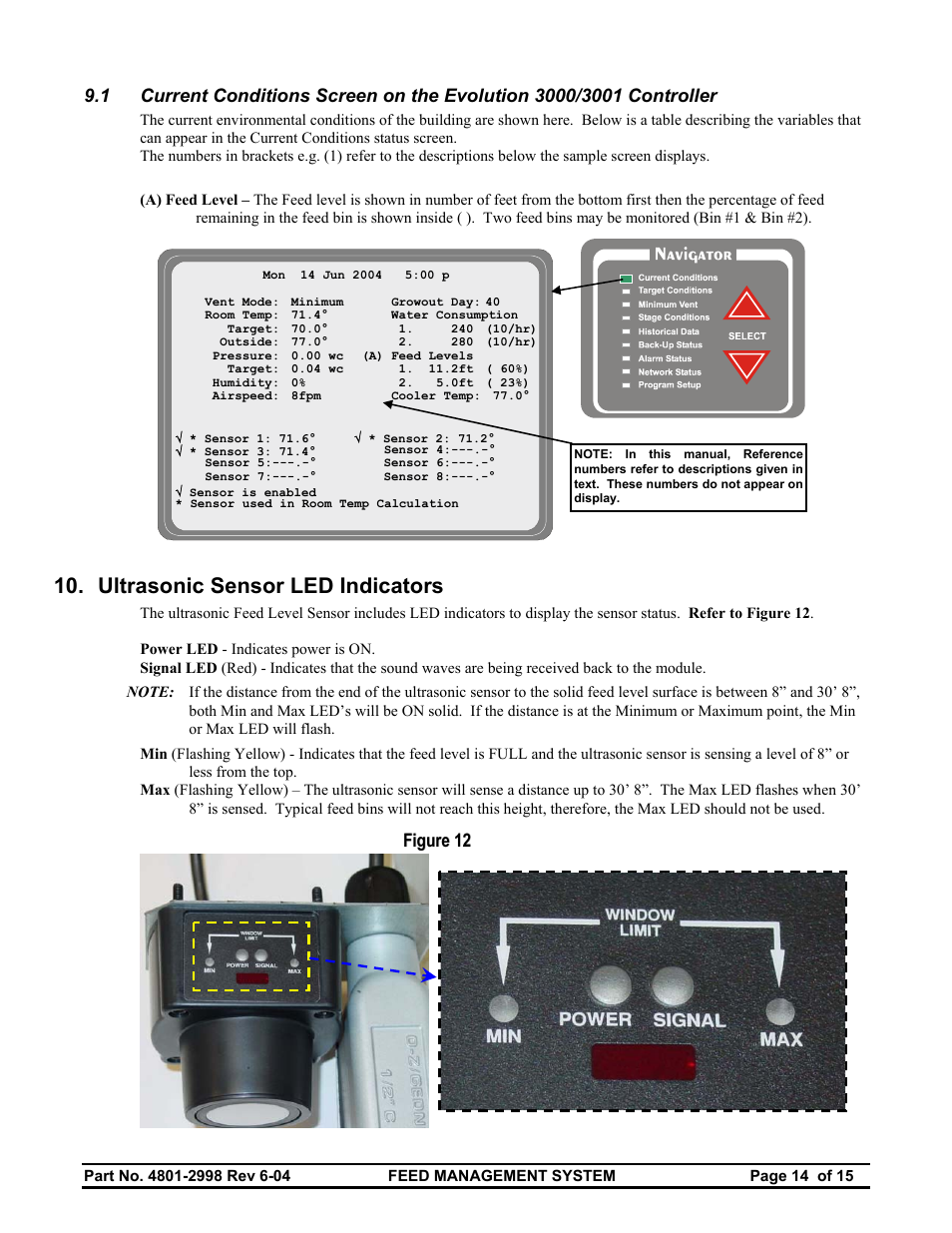 Ultrasonic sensor led indicators | Hired-Hand Feed Management System User Manual | Page 14 / 15