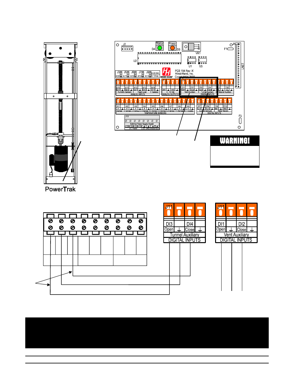 Powertrak, Warning | Hired-Hand Evolution 4000 Control System User Manual | Page 66 / 86