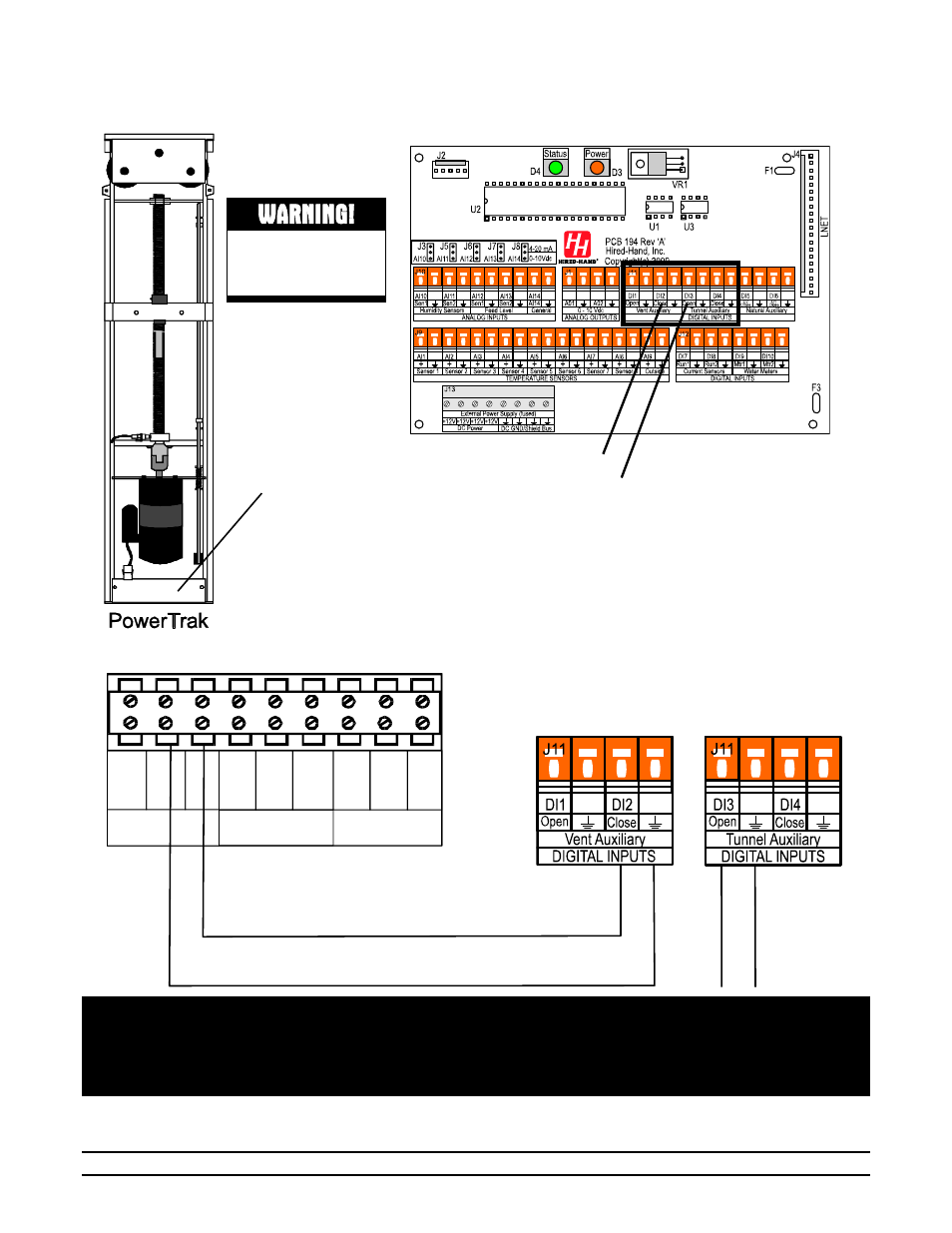 Powertrak, Warning | Hired-Hand Evolution 4000 Control System User Manual | Page 68 / 86