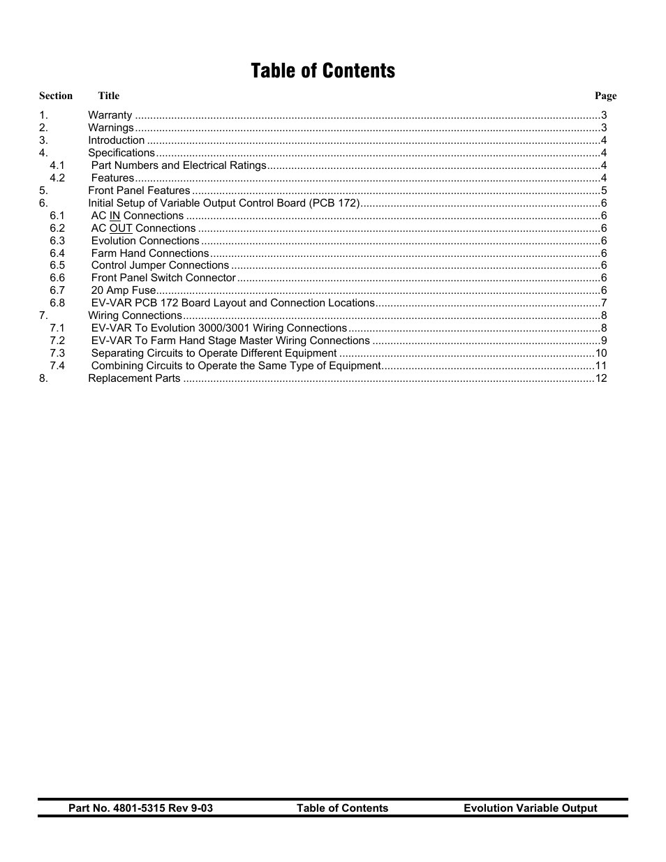 Hired-Hand Evolution Series 3000/3001: Variable Output User Manual | Page 2 / 12
