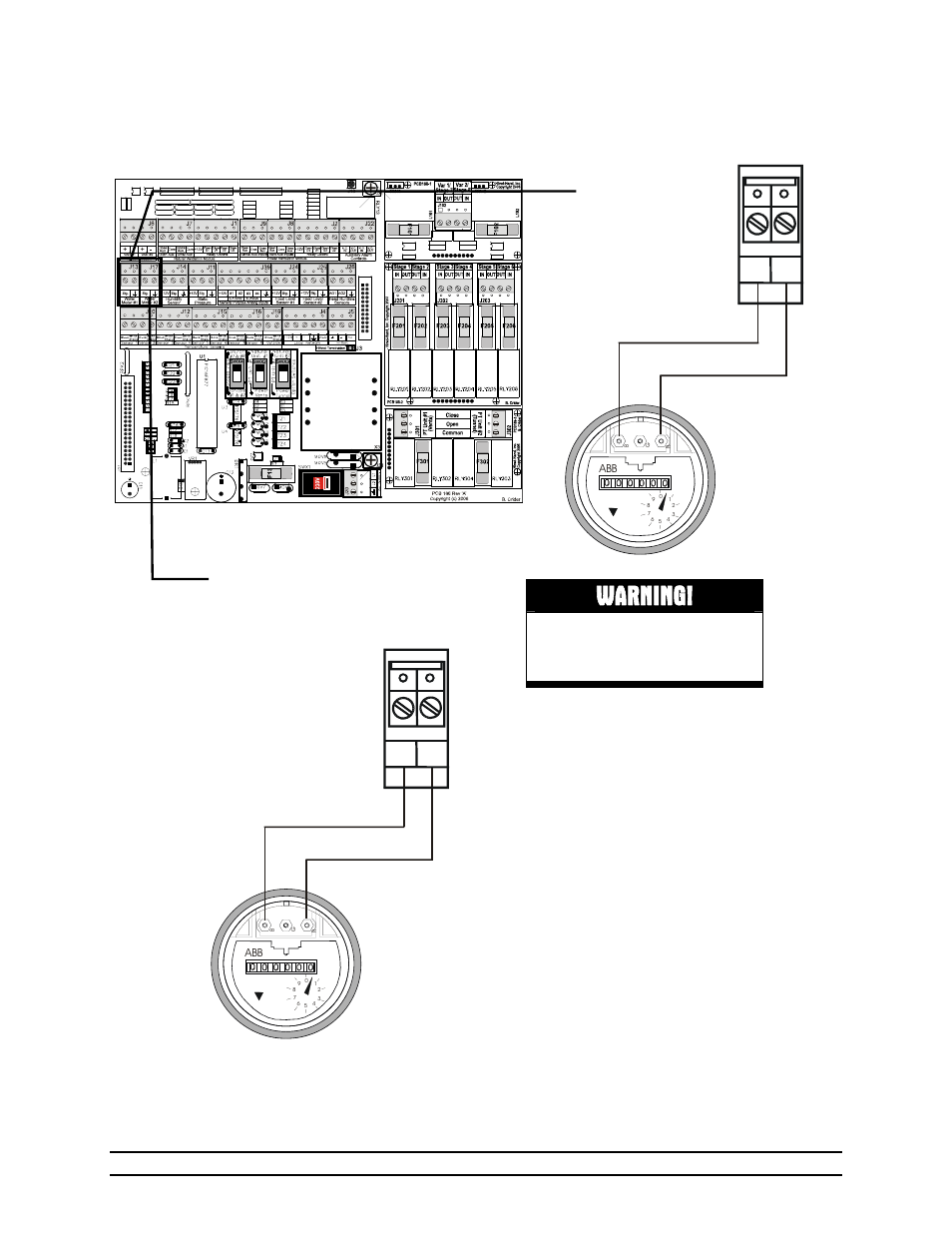 Warning, Inset a water meter #1, Inset b water meter #2 pcb 186 | Low voltage! keep separate from high voltage wires, Inset a inset b | Hired-Hand Evolution Series 1200 User Manual | Page 46 / 64
