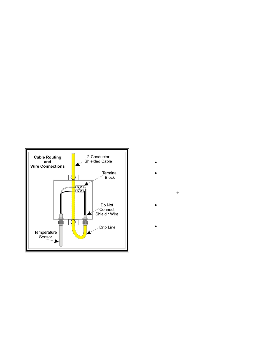 In-line cable splicing, Cable routing & wire connections, Attaching cable to controller | Sensor calibration, Conclusion | Hired-Hand Emergency Back-Up and Alarms: TEMPERATURE SENSOR JUNCTION BOX User Manual | Page 2 / 2