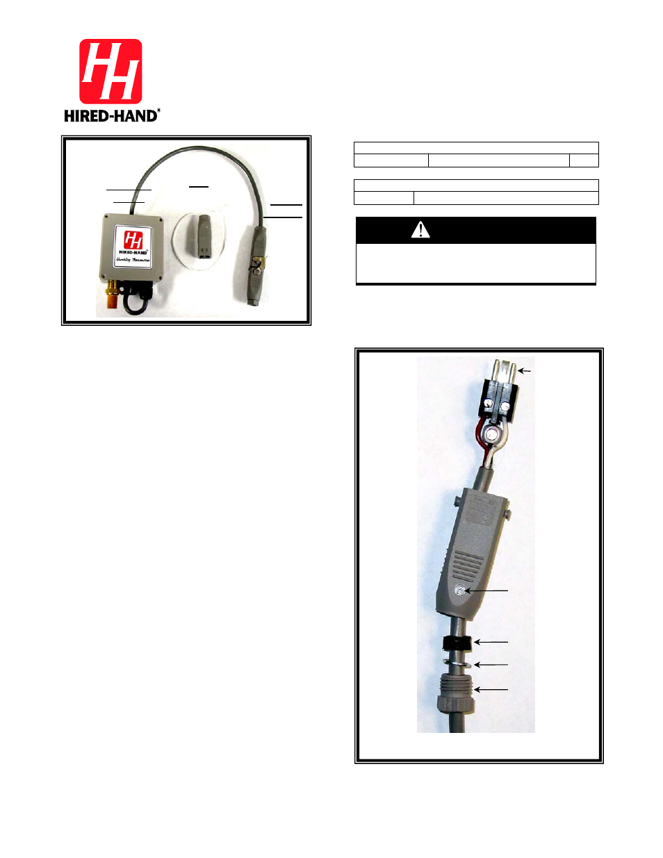 Hired-Hand Evolution Series 3000/3001: HUMIDITY SENSOR QUICK-CONNECT User Manual | 4 pages