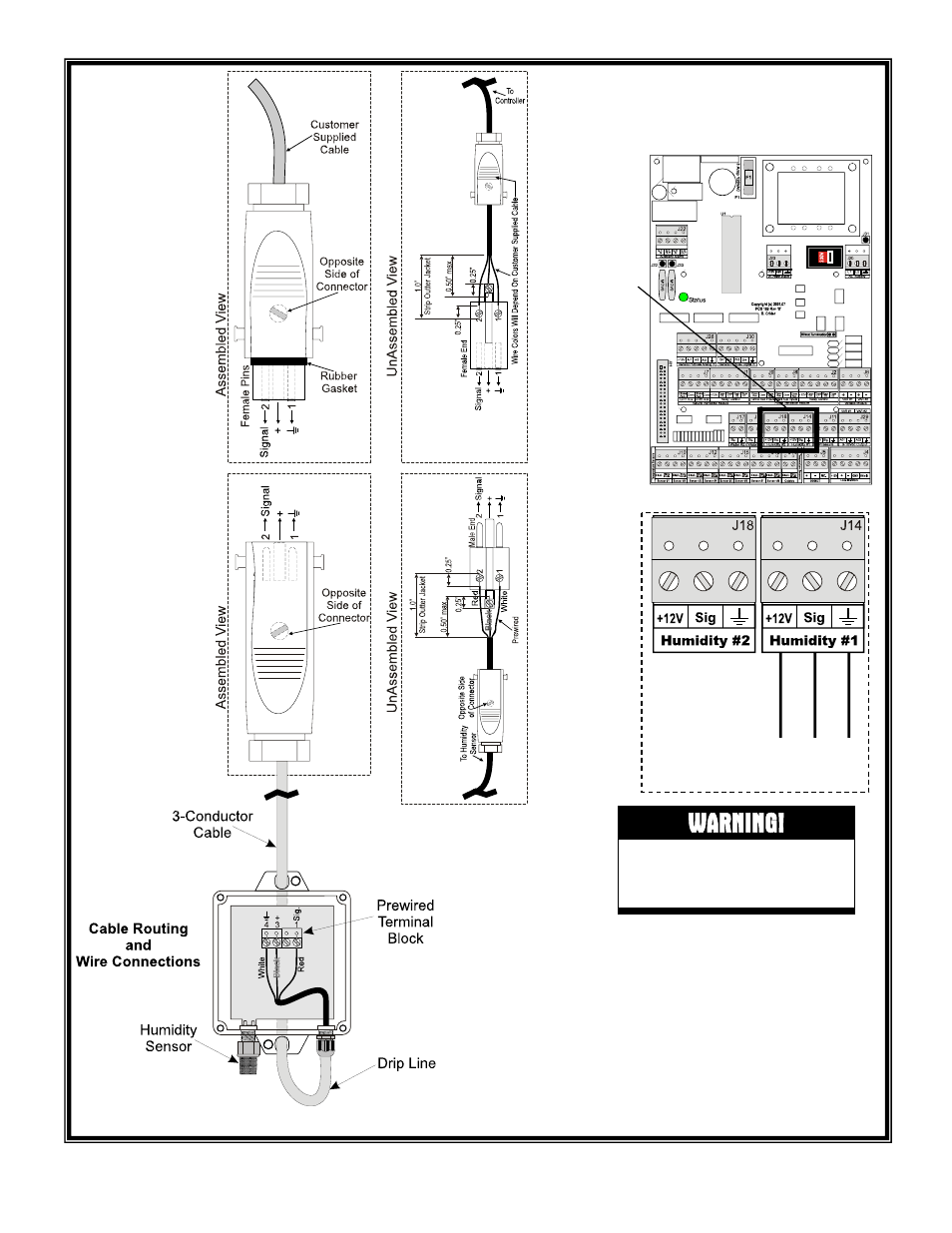 Warning | Hired-Hand Evolution Series 3000/3001: HUMIDITY SENSOR QUICK-CONNECT User Manual | Page 3 / 4