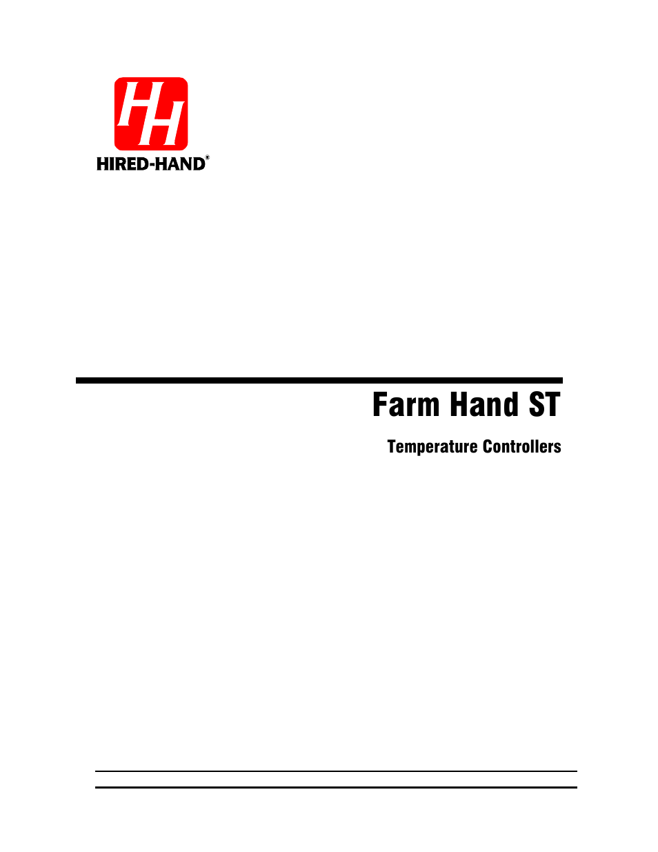 Hired-Hand Farm Hand Series: ST Temperature Controllers User Manual | 27 pages