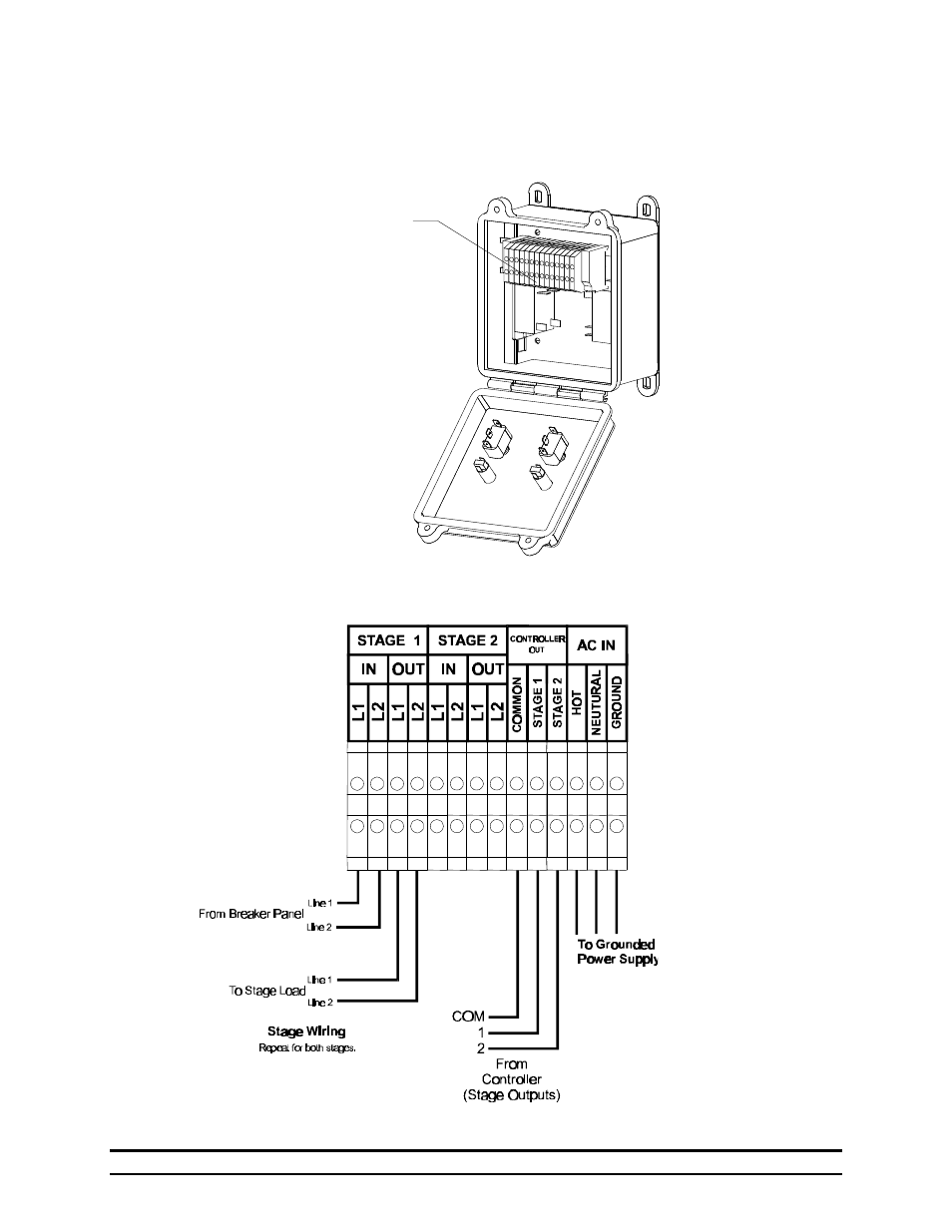 Wiring diagrams, schematics, etc | Hired-Hand Farm Hand Series: Relay Panels 2, 4, 8, or 12 Stage User Manual | Page 5 / 9