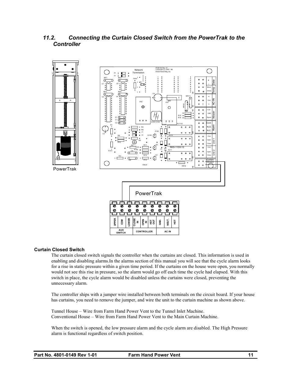 Powertrak, Out in adj, Adj in out | Hired-Hand Farm Hand Series: POWER VENT INLET User Manual | Page 13 / 20