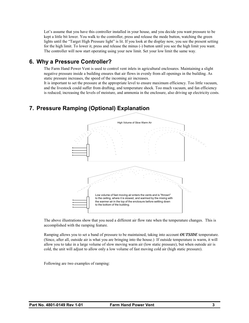 Why a pressure controller, Pressure ramping (optional) explanation | Hired-Hand Farm Hand Series: POWER VENT INLET User Manual | Page 5 / 20