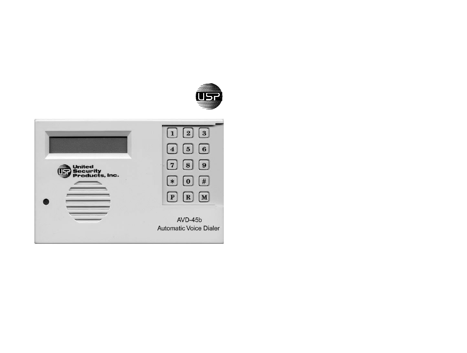 Hired-Hand Emergency Back-Up and Alarms: AVD-45b Automatic Voice Dialer User Manual | 20 pages