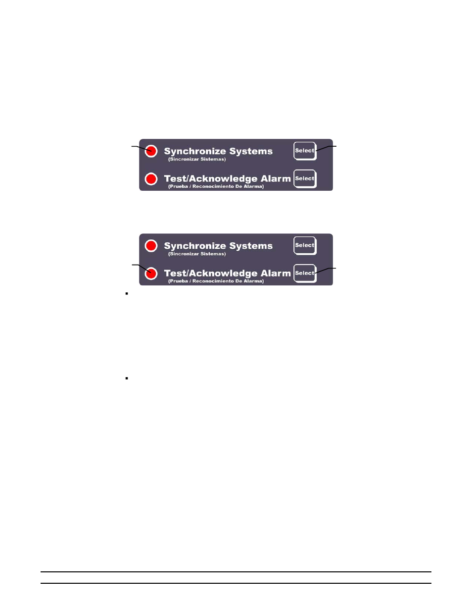 1 synchronize systems, 2 test/acknowledge alarm | Hired-Hand Emergency Back-Up and Alarms: Secondary Sensing System User Manual | Page 13 / 40