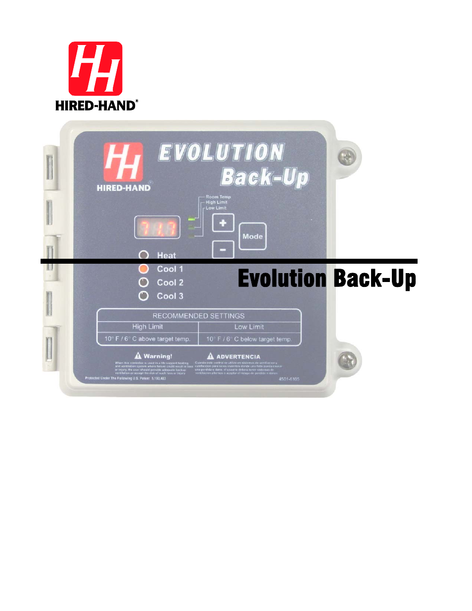 Hired-Hand Emergency Back-Up and Alarms: Evolution Back-Up User Manual | 16 pages