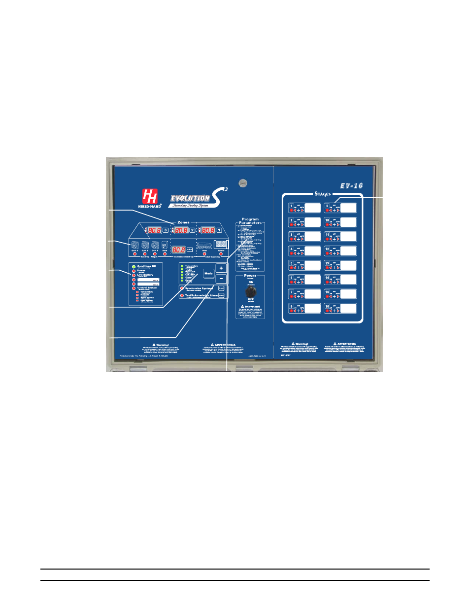 Expansion front panel | Hired-Hand Emergency Back-Up and Alarms: Secondary Sensing System Expansion User Manual | Page 6 / 46