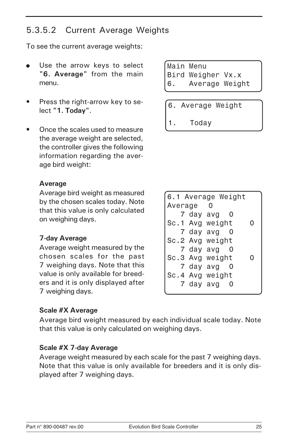 2 current average weights | Hired-Hand Evolution Series Bird Scale Manual User Manual | Page 25 / 47