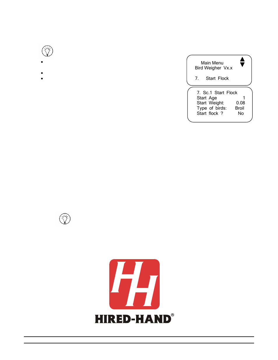 Hired-Hand Evolution Series Bird Scale Quick-Start Guide User Manual | Page 10 / 10