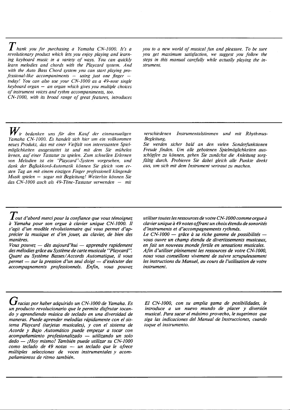 Using just one finger | Yamaha CN-1000 User Manual | Page 2 / 30